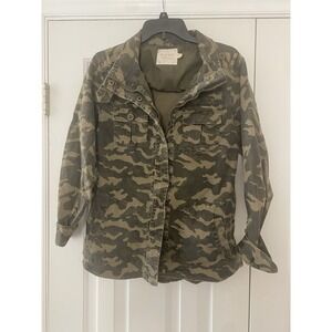 Altar'd State Green Camo Print Utility Jacket Size S